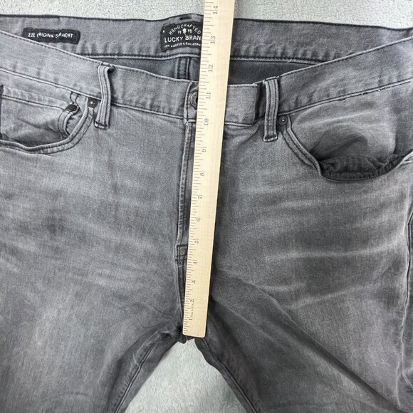 Lucky Brand 221 Original Straight Fit Mens 38x31Gray Stretch Denim Jeans 7MC1025 - Picture 9 of 16